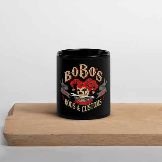 Bobo's Rods & Customs Black Glossy Mug