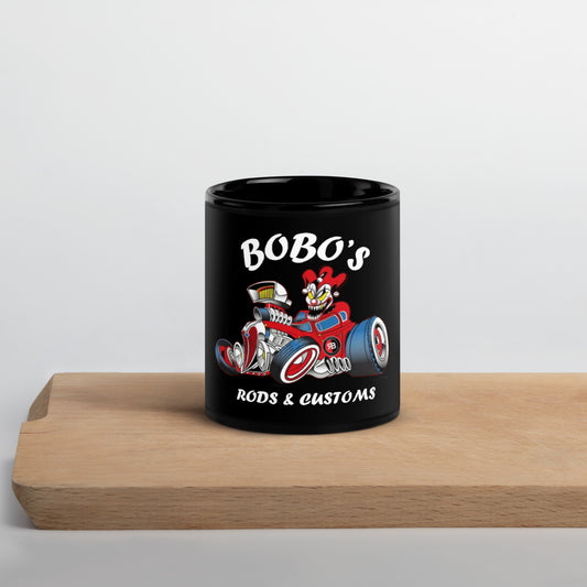 Bobo's Rods & Customs Black Glossy Mug