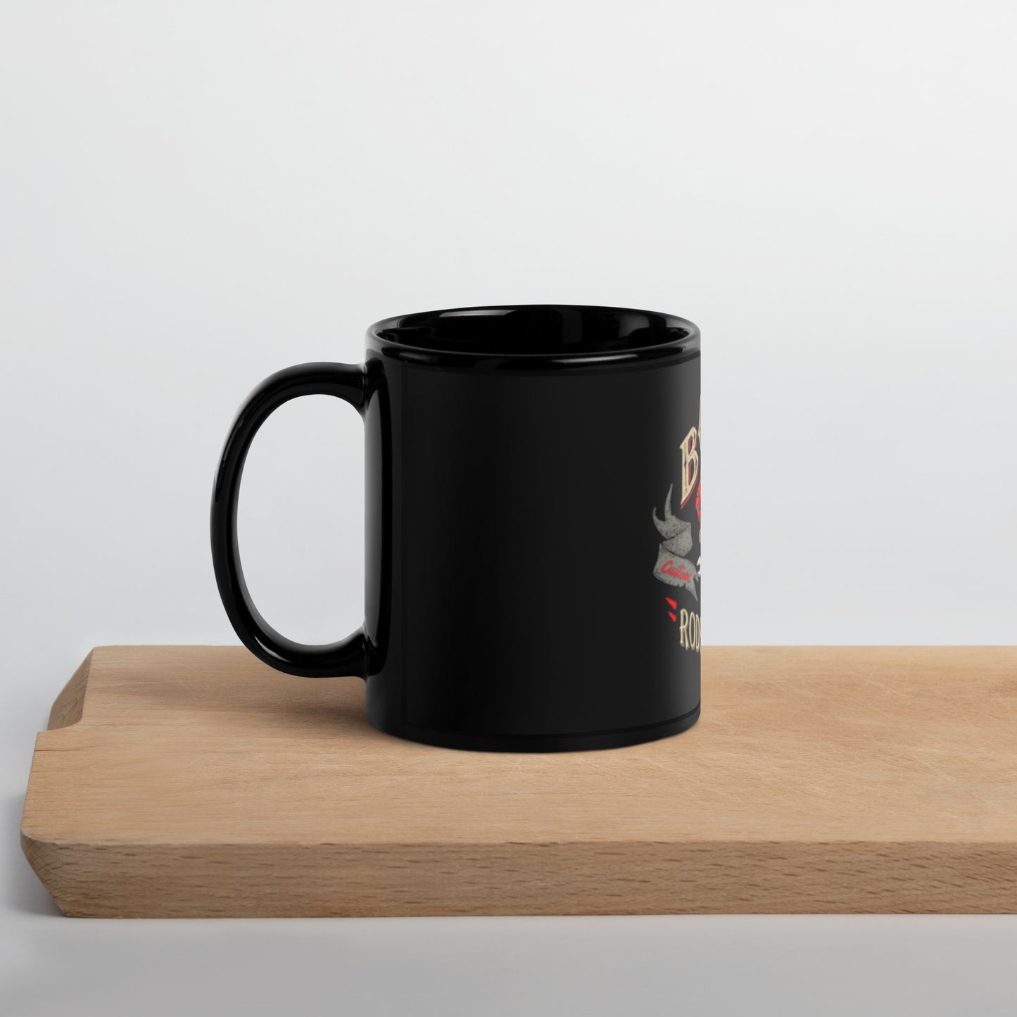 Bobo's Rods & Customs Black Glossy Mug