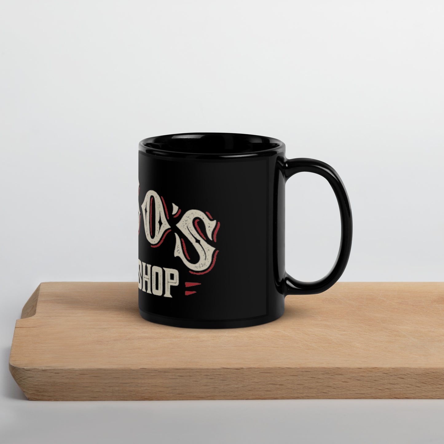 Bobo's | "Body Shop Black Glossy Mug"