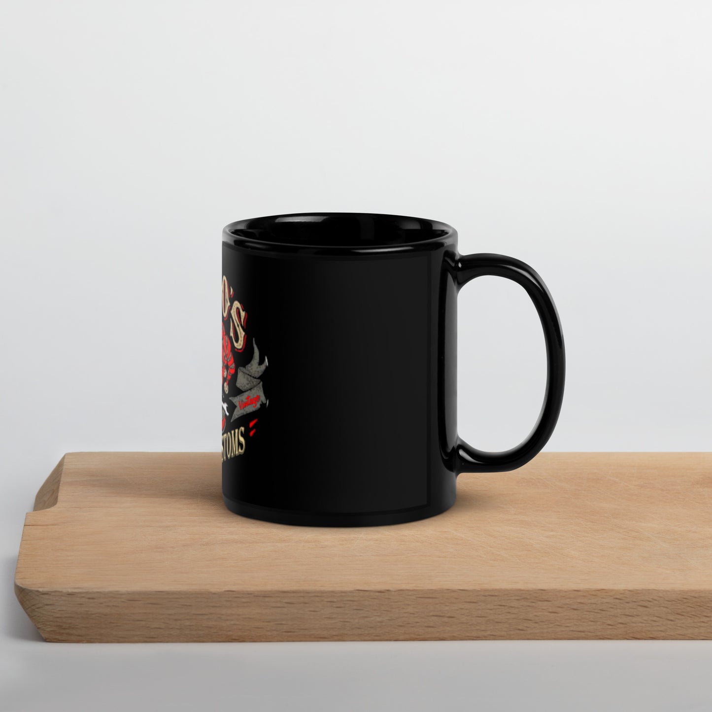 Bobo's Rods & Customs Black Glossy Mug