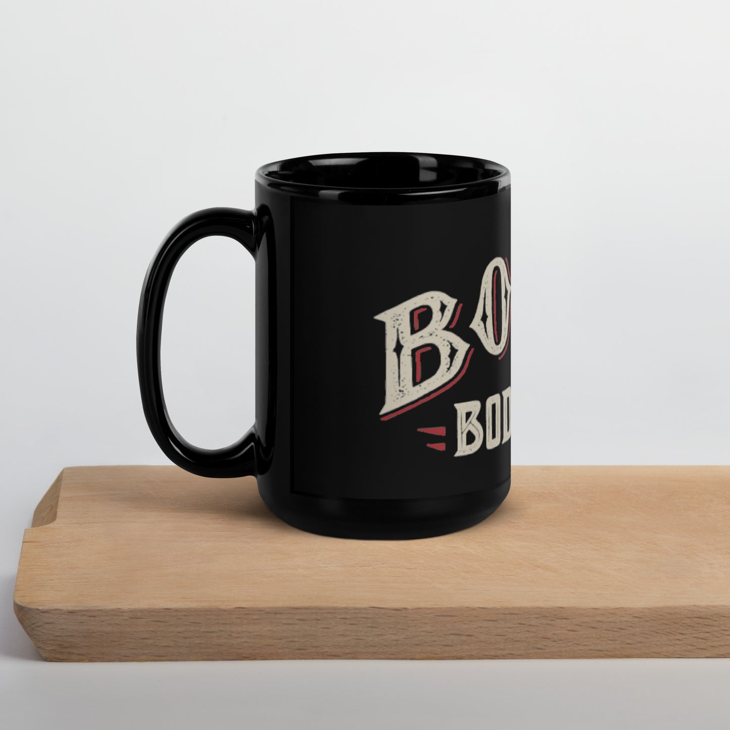 Bobo's | "Body Shop Black Glossy Mug"