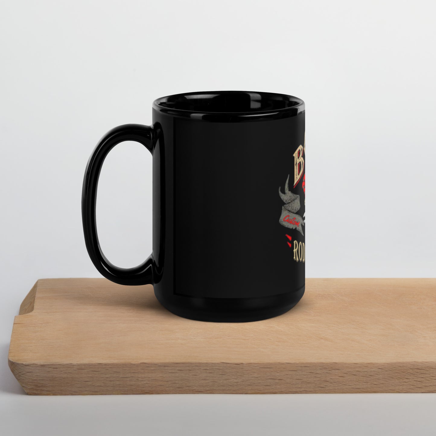 Bobo's Rods & Customs Black Glossy Mug